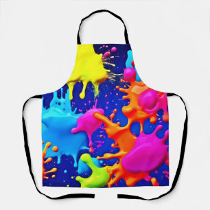 Delantal Neón vibrante estalla en tela oscura