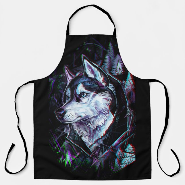 Delantal  Neon Wolf All-Over Print Apron (Anverso)