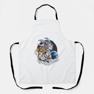 Delantal Nerdy Bunny Astronauta en el espacio, explorador e