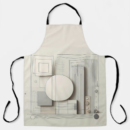 Delantal Neutral Circle Grid 