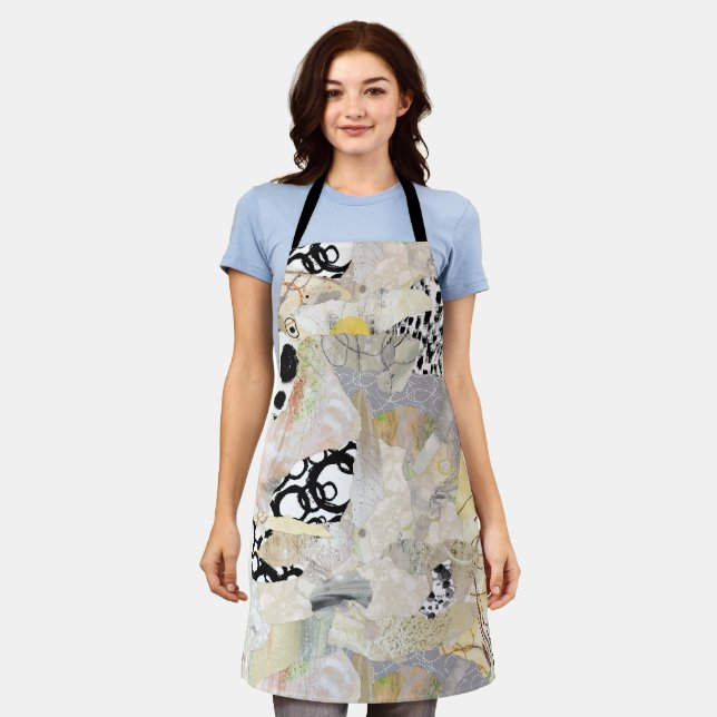 Delantal Neutral Elegant Abstract Collage Design (Gastado)