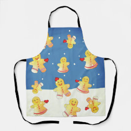 Delantal Nevando Pan de Jengibre Con Corazones