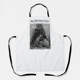 Delantal Newspaper What A Year Black White Photo Christmas