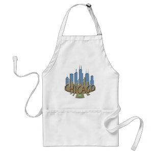 Delantal Newwave del horizonte de Chicago con playas