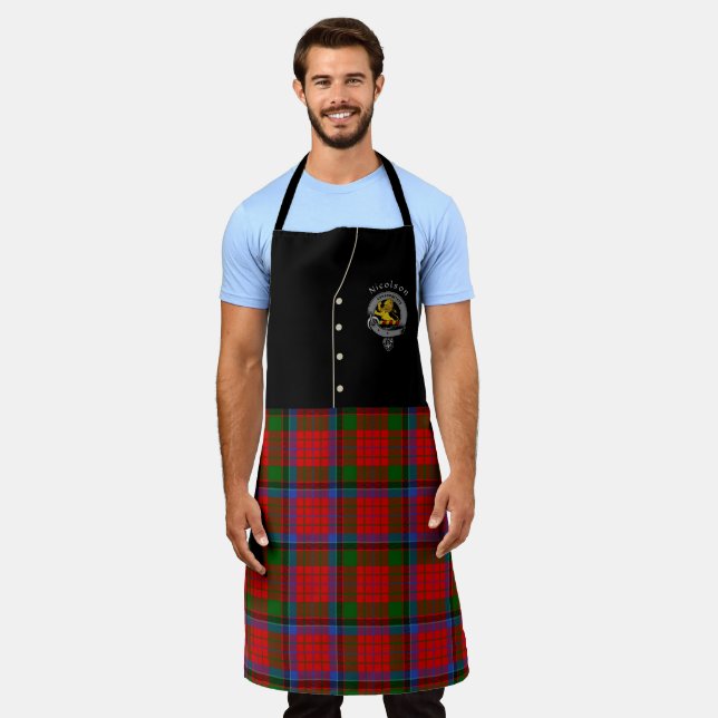 Delantal Nicolson Clan Badge & Tartan Kilt Apron (Gastado)