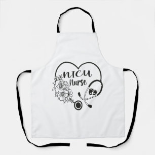 Delantal Nicu Nurse Floral Heart Stethoscope
