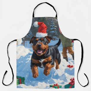 Delantal Nieve festiva de Navidades de Staffordshire en Est