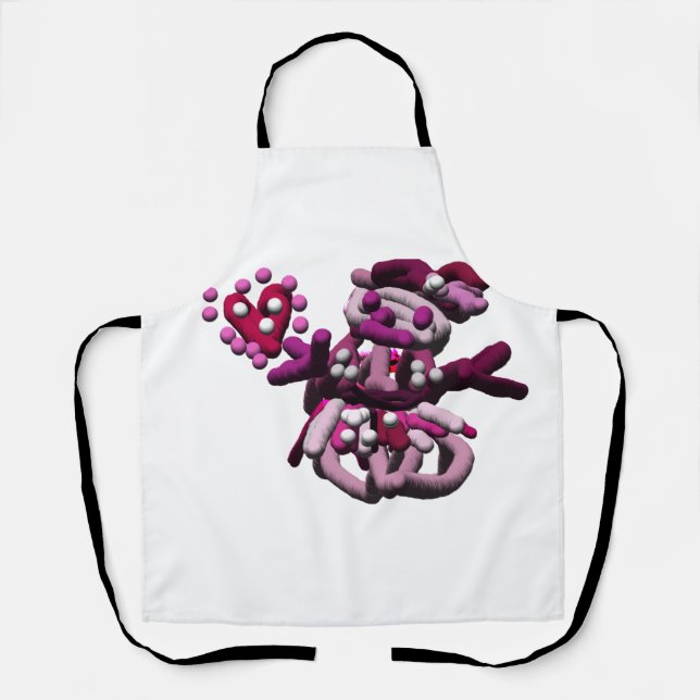 Delantal Nieve fiesta rosa (Anverso)