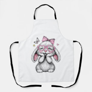 Delantal Niñas Pascua Conejo Lindo Cara Rosa Pascua Niños T