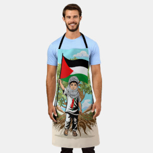 Delantal Niño con bandera palestina de Keffiyeh