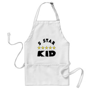 Delantal Niño de 5 estrellas letras negras