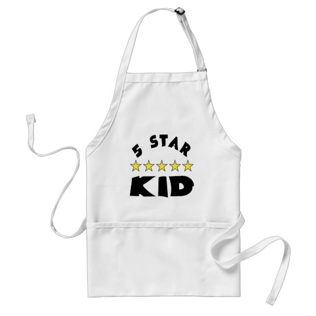 Delantal Niño de 5 estrellas letras negras (Frente)
