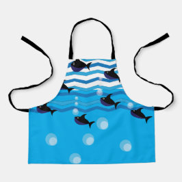 Delantal Niños animales del Océano de los tiburones mudos
