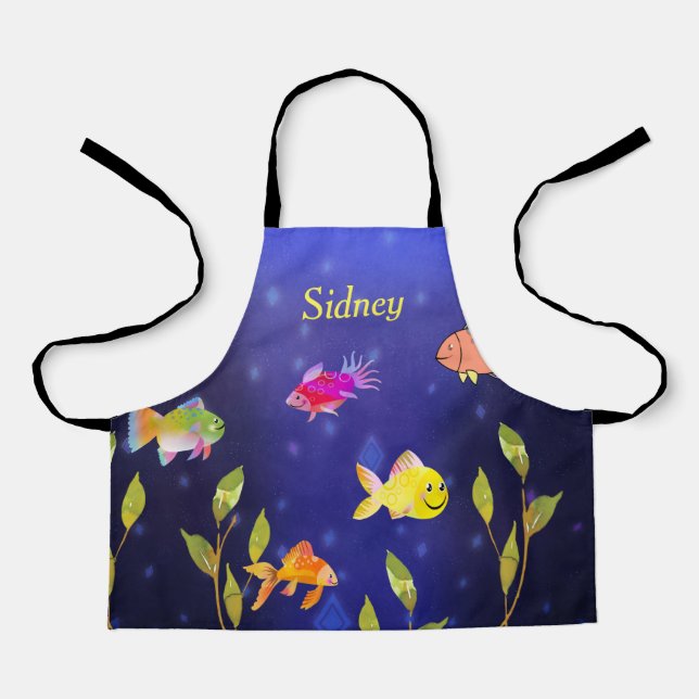 Delantal Niños Apron en tamaño pequeño con peces (Anverso)