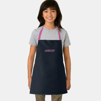 Delantal Niños con nombres personalizados color rosa de la