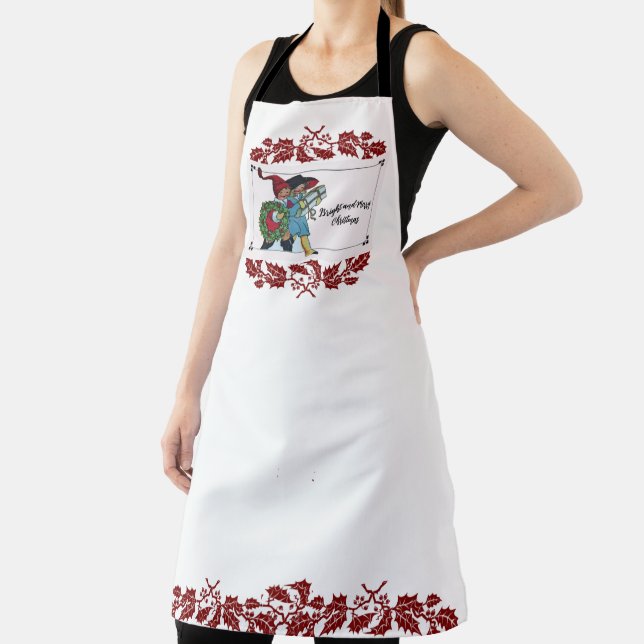 DELANTAL NIÑOS CON REGALOS DE NAVIDAD Y FLORAL ROJA (in situ)