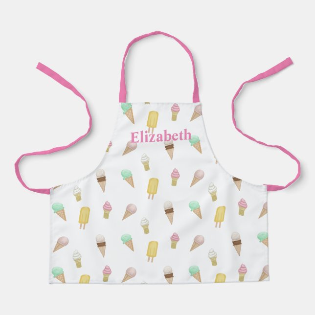 Delantal Niños Crema De Hielo Personalizado Panadería Apron (Anverso)