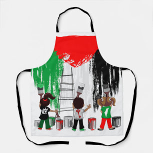 Delantal Niños de Gaza pintando la bandera de Palestina 