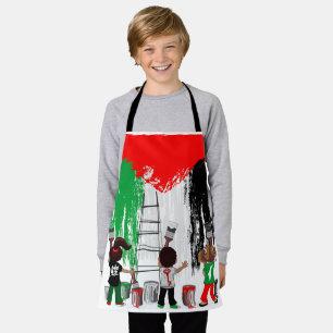 Delantal Niños de Gaza pintando la bandera de Palestina