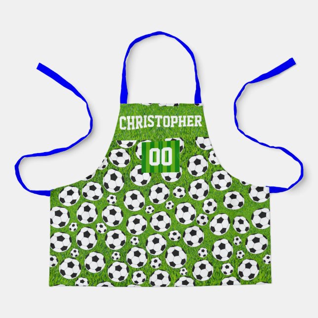 Delantal Niños de Soccer & Custom name Apron (Anverso)