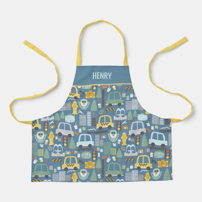 Delantal Niños de transporte urbano personalizados (Anverso)