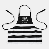 Niños divertidos Hot Mess Black Stripes Personaliz