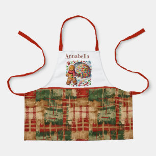 Delantal Niños festivos unisex agregar nombre jingerbread