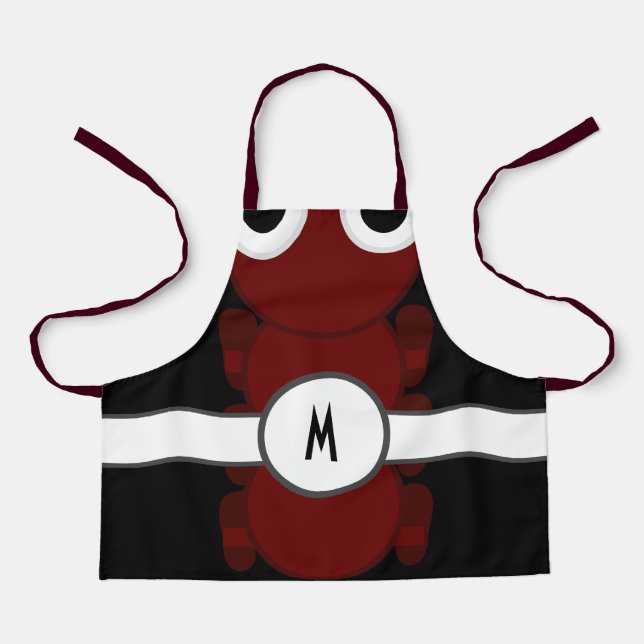Delantal Niños Monogramados Red Ant Apron (Anverso)