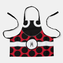 Niños Monogrammed Ladybug Apron