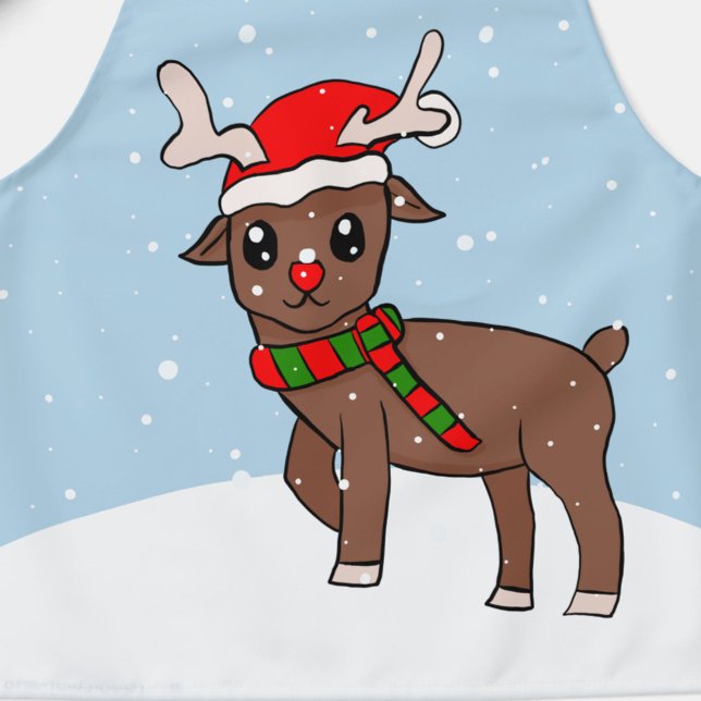 Delantal Niños Navidades de dibujos de Cute Deer Santa Hat (Subido por el creador)