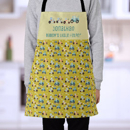 Delantal Niños pequeños pequeños con patrón de tractores de