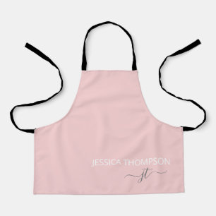 Delantal Niños Personalizado Femenino Rosa Monograma Nombre