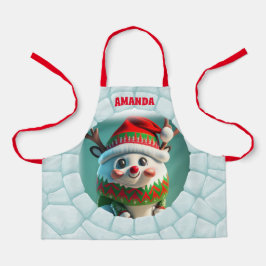 Delantal Niños personalizados de Navidades de renos 3D