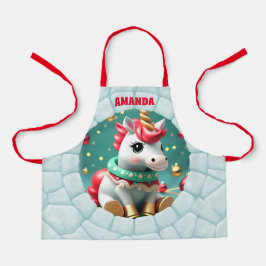 Delantal Niños personalizados de unicornios en 3D