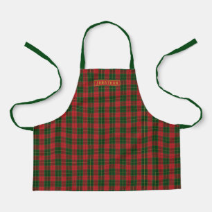 Delantal Niños personalizados Navidades escoceses Tartan Pl