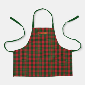 Delantal Niños personalizados Navidades escoceses Tartan Pl