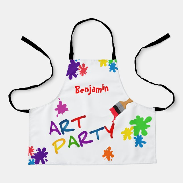 Delantal Niños pintan a Apron para Fiesta de arte (Anverso)