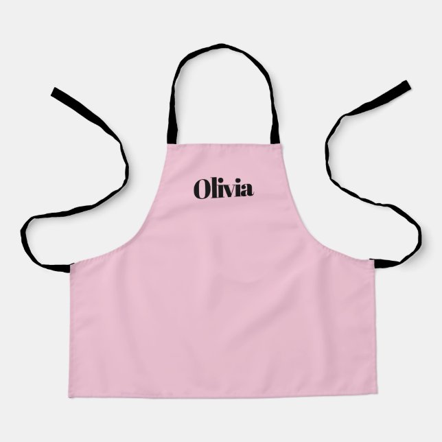 Delantal Niños rosados Apron en rosa personalizado con nomb (Anverso)