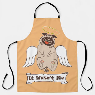 Delantal No fue una cita graciosa de ángel pug de mí