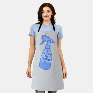 Delantal No, gracias. Botella de spray humor sassy