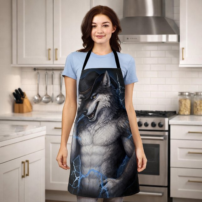 Delantal No More Mr Nice Guy Funny Alpha Wolf Meme Brainrot (Subido por el creador)