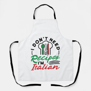 Delantal No necesito recetas soy italiano