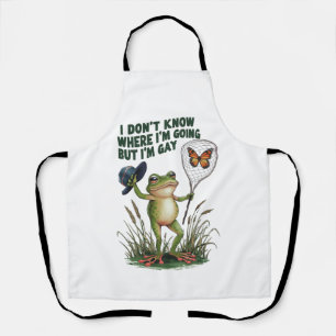 Delantal No sé a dónde voy pero soy rana gay