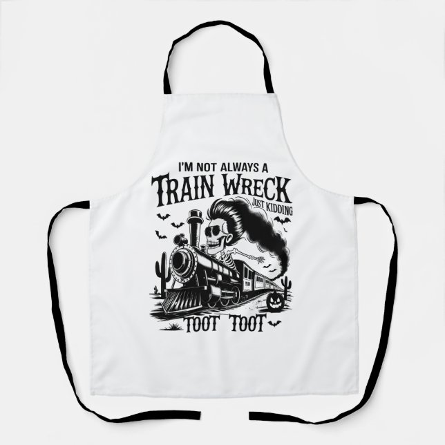 Delantal No siempre soy un Halloween del accidente de tren (Anverso)