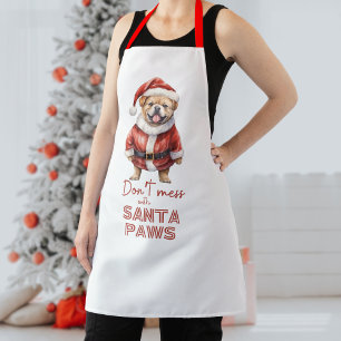 Delantal No te metas con el adorado perro de Santa Paws