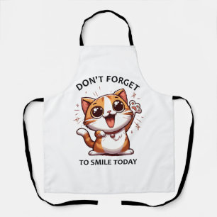 Delantal No te olvides de sonreír hoy divertido Gato Feliz