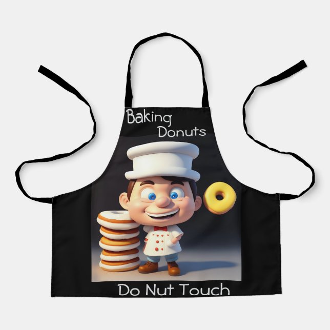 Delantal No toques mis donuts, niños apron (Anverso)