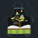 Delantal Noche Cute Hanukkah Owl & Menorah SnowTree<br><div class="desc">¡Esta dulce y colorida lechuza Hanukkah y Menorah en un árbol de nieve en la noche estrellada es totalmente divertido! El estilo Personalizado colorido seducirá a los niños de todas las edades. Apron está diseñado para hacer sonreír a la gente. Incluye las palabras "Light up the Night" y espacio para...</div>