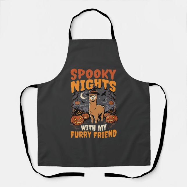 Delantal Noche de Alpaca de Halloween (Anverso)