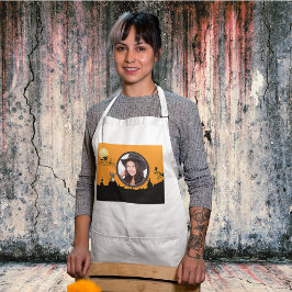 Delantal Noche de Halloween en un resplandor Naranja agrega